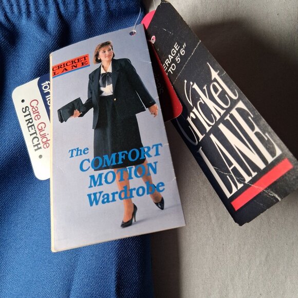 Cricket Lane Comfort Motion Skirt Size 14 Blue Elastic Midi Vintage 1980s NOS - Picture 14 of 15
